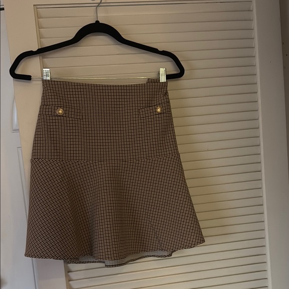 Brown Checkered Skirt - Picture 1 of 3